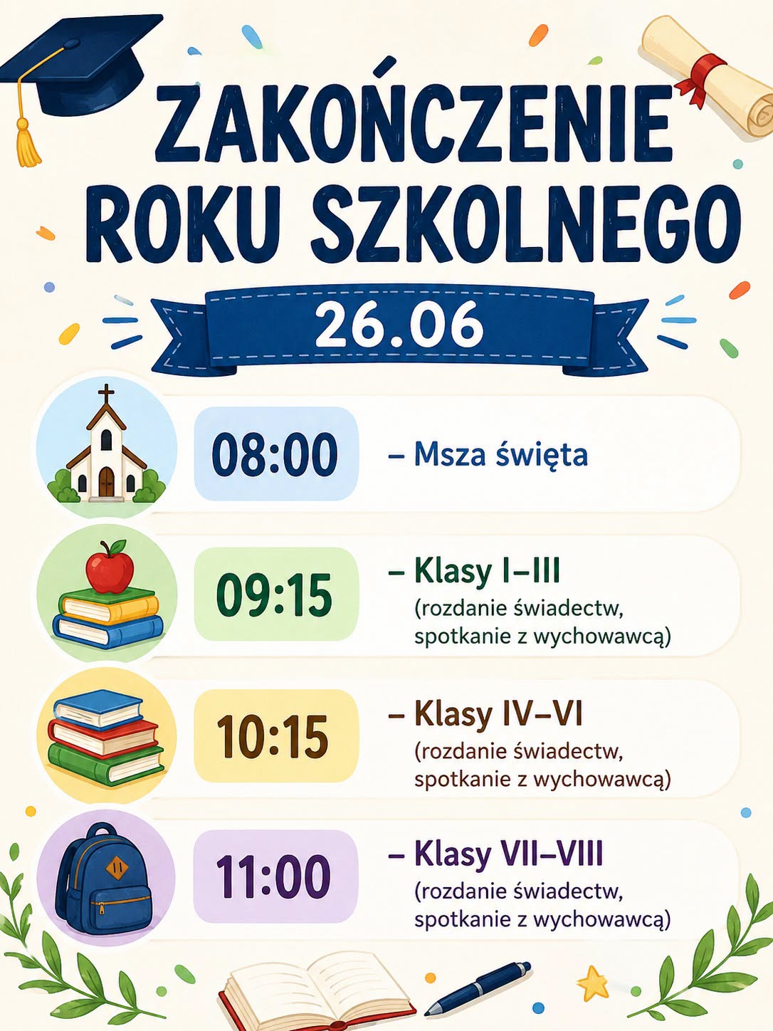 Zakończenie roku szkolnego 2025/2026